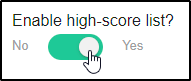 Image of the high score list toggle
