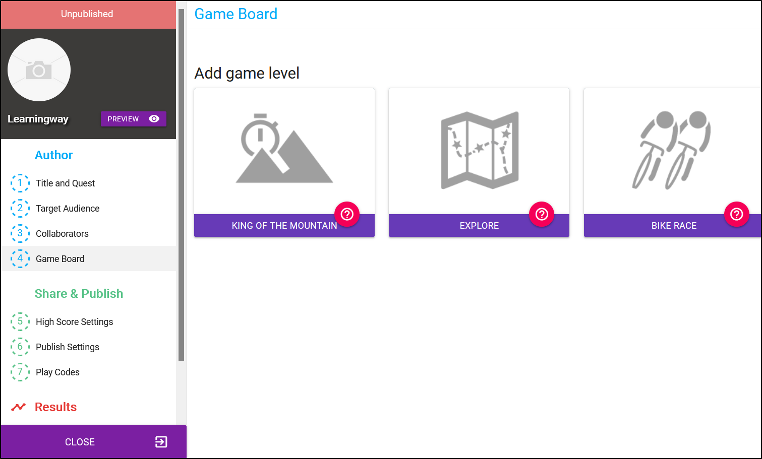 Image of adding a new level to the game board