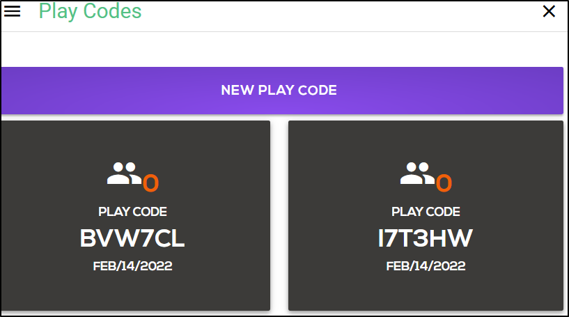 Image of the Play Codes list