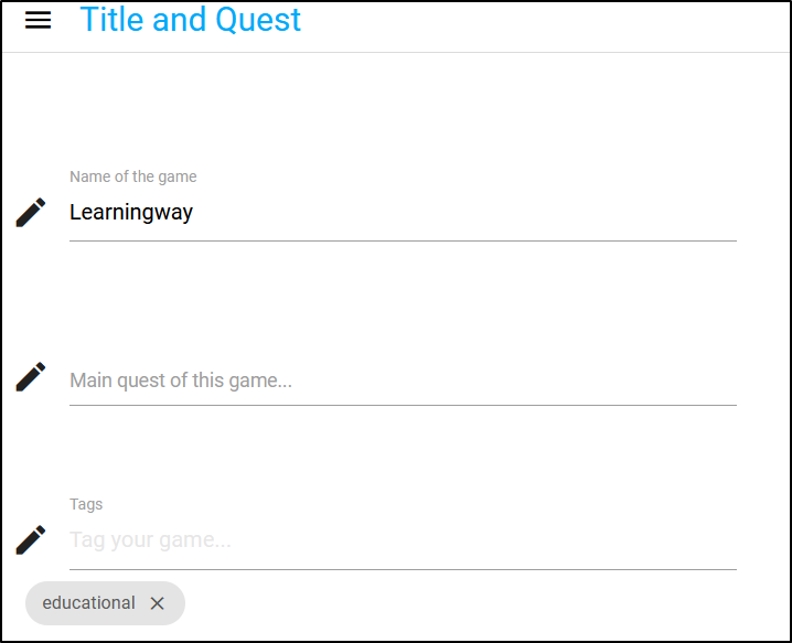Image of the Title and Quest menu