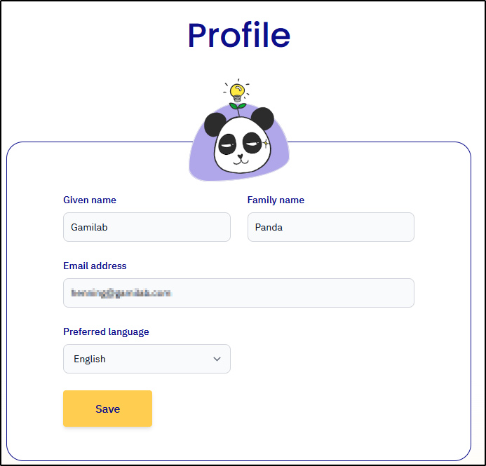 Picture of profile page.
